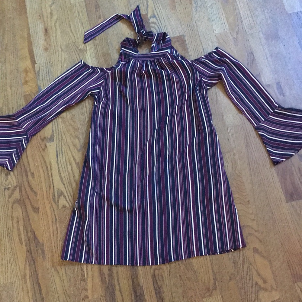 Stripe dress ties in the back